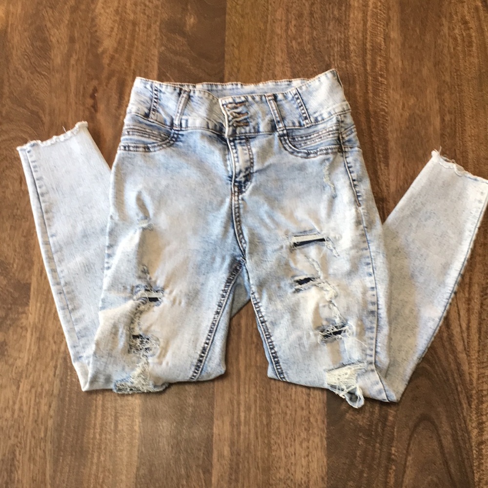 High rise ripped jeggings